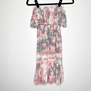 NWT Tiare Hawaii Tie Dye Tube Dress Ruffle Top One Size OS